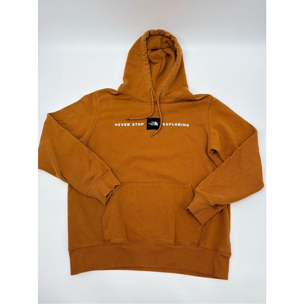 The North Face Hooded Sweatshirt in Rust Brown with White Logo